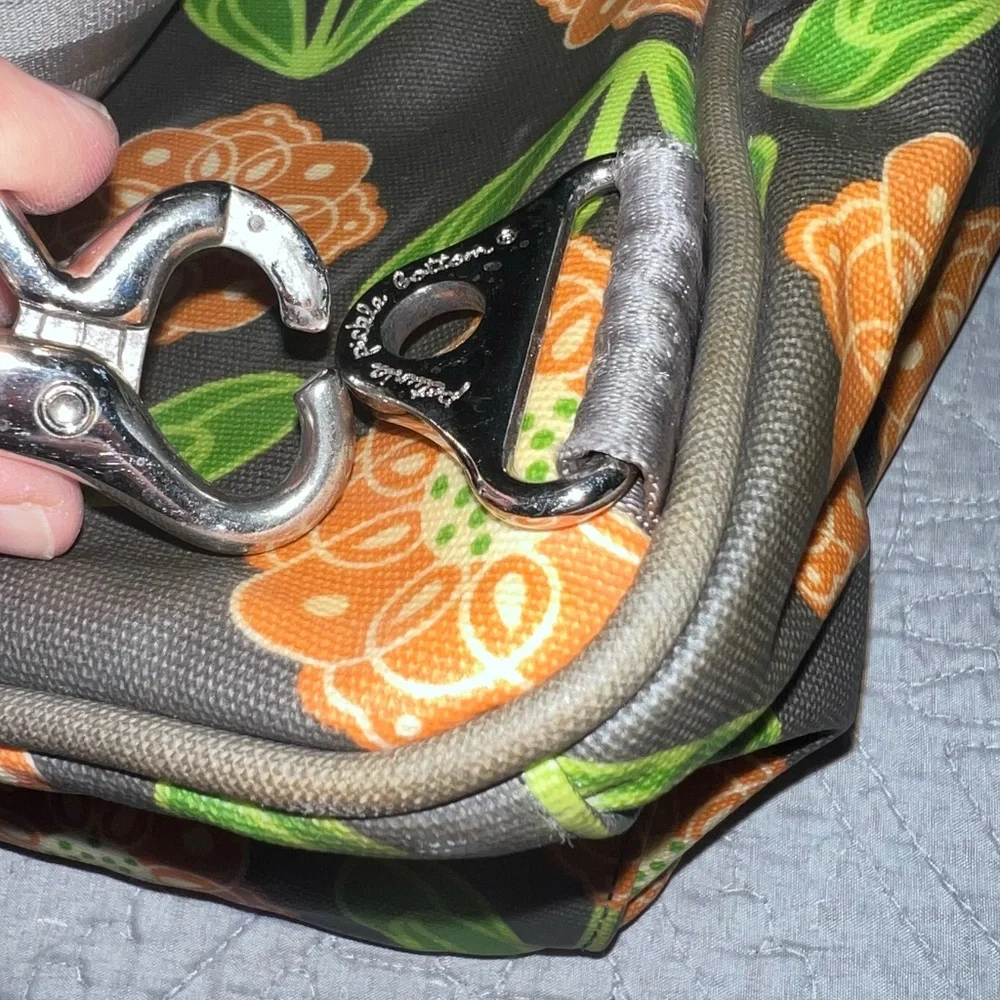 Petunia Pickle Bottom Santiago Sunset Floral Diaper Bag Backpack Gray and Orange
